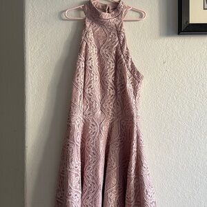 B Darlin Pink Lace A-Line Mini Dress - Teen Girls 3/4